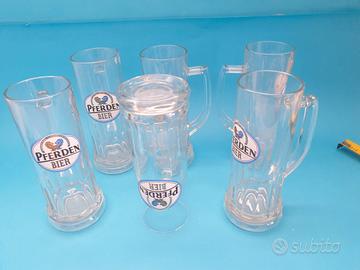 bicchiere boccali pferden bier birra - 6 PEZZI