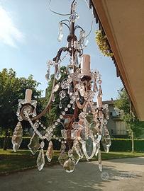 LAMPADARIO GOCCE E CATENELLE MURANO  RESTAURATO 