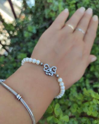 Bracciale d'argento e perle