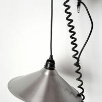 Lampada alluminio Lyra vintage anni '80