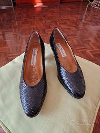 scarpe  donna vero pitone nero n. 36. 1/2