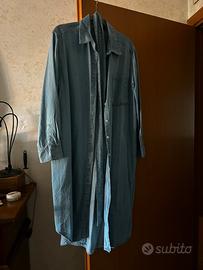 Abito Chemisier in denim azzurro con cintura