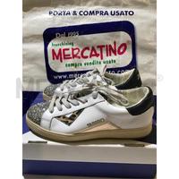 SCARPE DONNA 2B12 SNEAKERS PELLE GLITTER N 36 JUN
