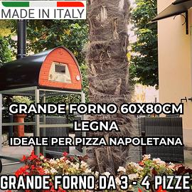 Forno a legna per pizza da esterno Pizzone 70x90
