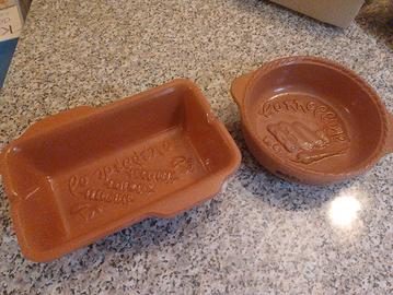 set 2 pirofile da forno in terracotta