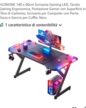 Scrivania desk gaming nuova