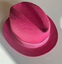 Cappello tipo borsalino in rafia fucsia Stefanel