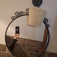 specchio ferro battuto rotondo arredo cornice