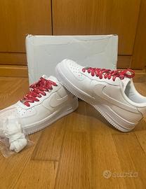 Sneakers basse SupremexNike Air Force 1 bianche/37