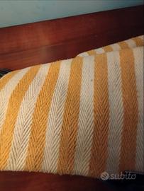 pochette in puro cotone spinato giallo e panna