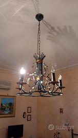 lampadario in ferro battuto 