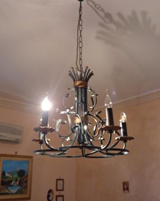 lampadario in ferro battuto 