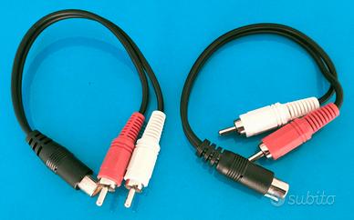 N.2 CAVI ADATTATORI RCA FEMMINA - 2 RCA MASCHIO