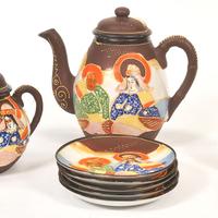 Antico servizio da caffè giapponese Satsuma