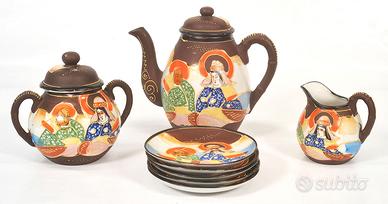 Antico servizio da caffè giapponese Satsuma