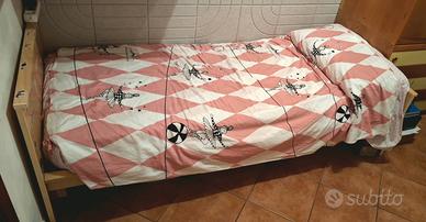 Struttura letto singolo con rete e mater 90x200