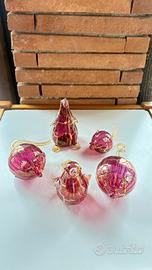 Animaletti rosa vetro Murano
