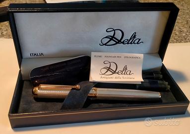 Penna stilografica vintage Delta in argento