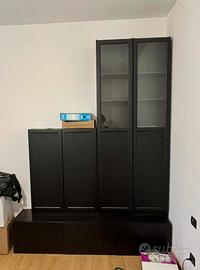 Composizione IKEA BILLY+BESTA nero/marrone