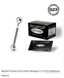 Piercing barbell in Titanio G-23 sterili 1.2-12-3