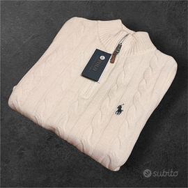 Maglione bianco a trecce Polo Ralph Lauren