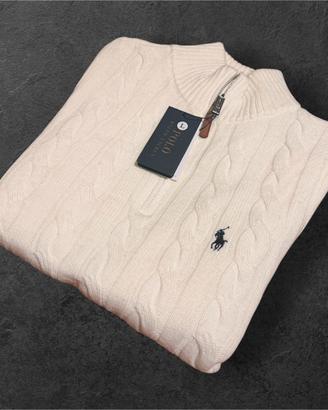 Maglione bianco a trecce Polo Ralph Lauren