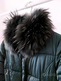 giacca donna piumino cappotto vera pelliccia volpe