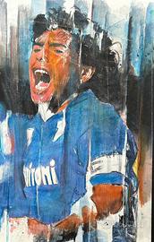 Dipinto a mano Diego Armando Maradona cm 30x40