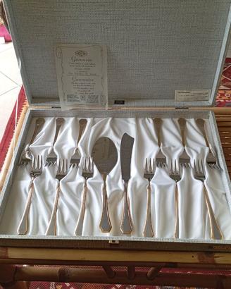 Servizio Di Posate Da Dessert Per 12 Inox e Oro Go