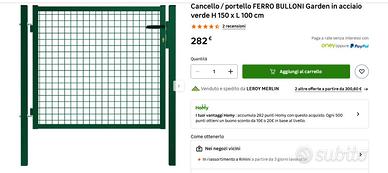 Cancello/recinto/portello con rete in acciaio