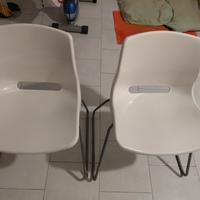sedie set 2 pezzi bianche