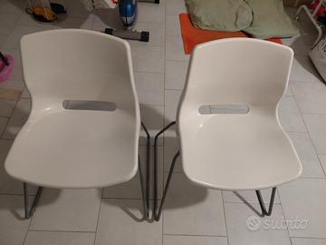 sedie set 2 pezzi bianche