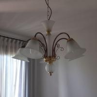Lampadario ferro e vetro