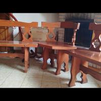 Tavolo con panche legno massiccio