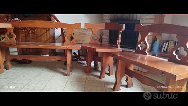 Tavolo con panche legno massiccio