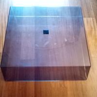 Coperchio giradischi universale e spazzolina.