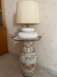 Lampada da terra vintage con base vaso ceramica