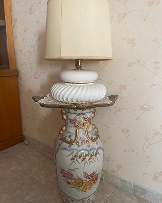 Lampada da terra vintage con base vaso ceramica