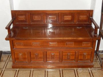 Cassapanca baule con schienale e braccioli 120 x 4