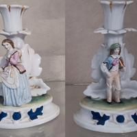 Coppia di candelieri in porcellana 