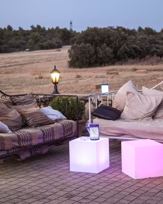 Cubo luminoso RGB batteria lampada terra - tavolo