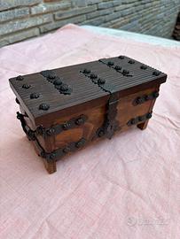 Mini Forziere Cassapanca Vintage Legno Massello