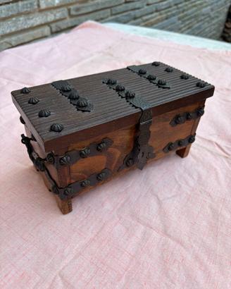 Mini Forziere Cassapanca Vintage Legno Massello