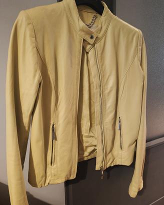 giubbotto di pelle giallo Elisabetta Franchi 