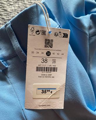 Pantalone tailleur nuovo azzurro