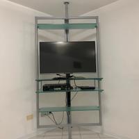 Porta TV PORADA originale acciaio/cristallo