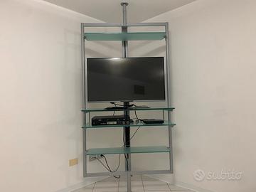 Porta TV PORADA originale acciaio/cristallo