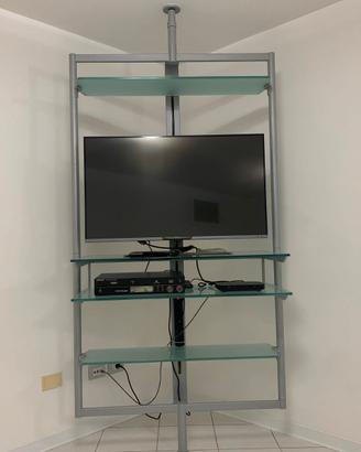 Porta TV PORADA originale acciaio/cristallo