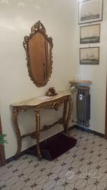 Specchio e consolle piano marmo anni 60 vintage