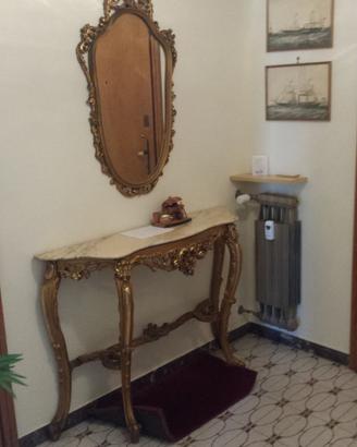 Specchio e consolle piano marmo anni 60 vintage